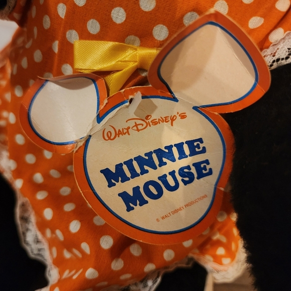 NWT Vintage Disney Minnie Mouse 25" Orange Plush Toy Stuffed Animal Dead Stock - Picture 3 of 8